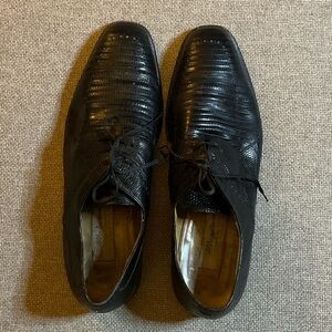 Mezlan Platinum Lizard Shoes in Black 15M